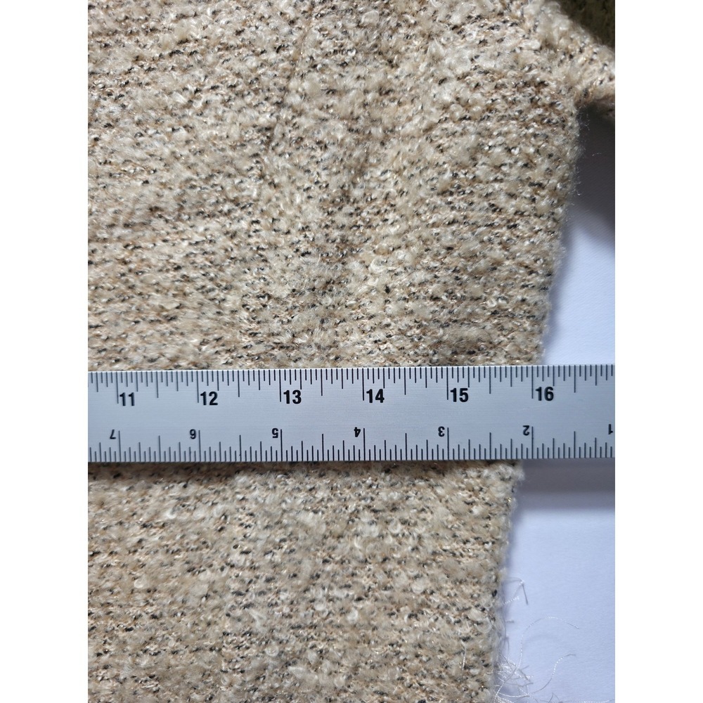 SofieMae Tweed Fringe Jacket Dress Beige Button Front Size M Chic - Picture 9 of 14